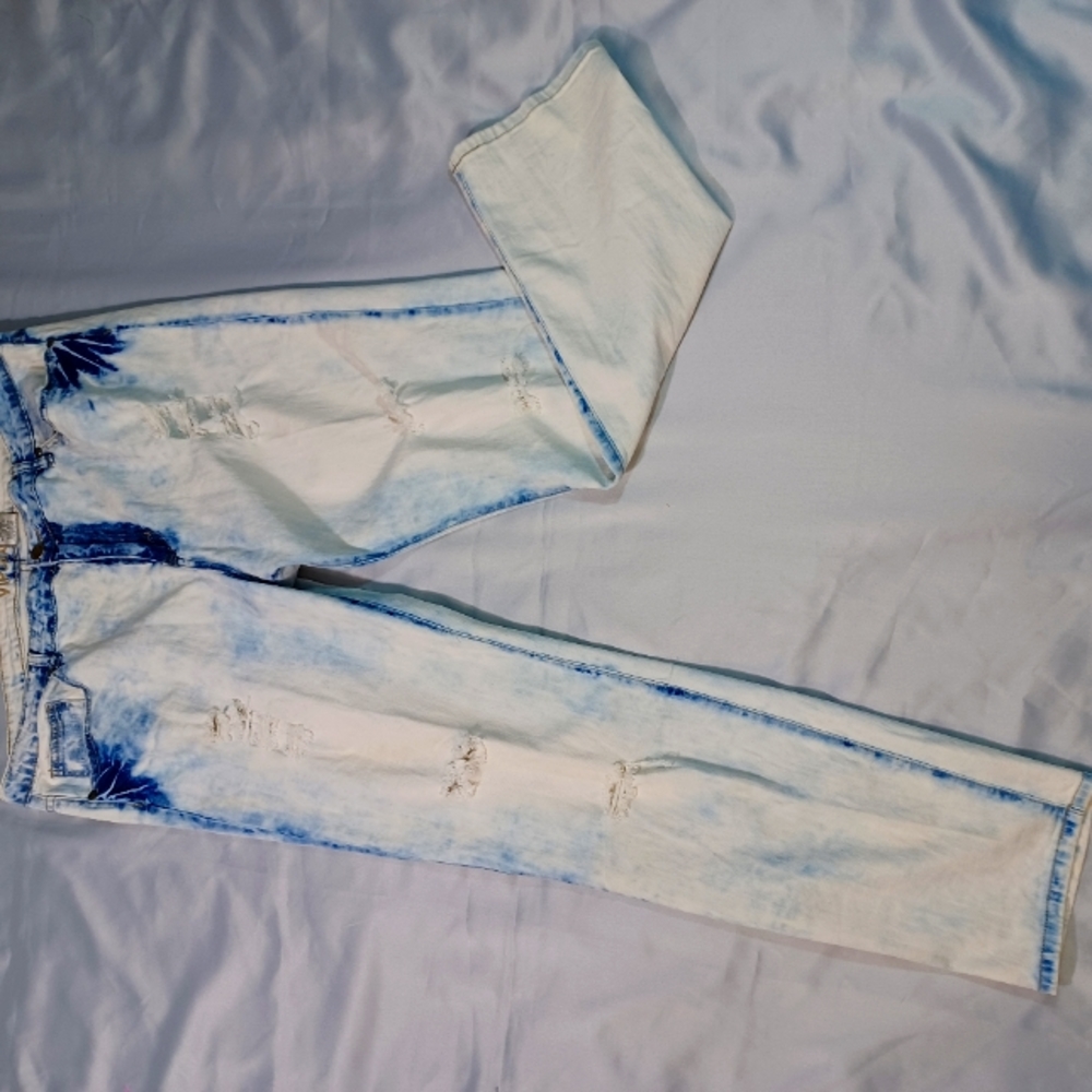 VIP Skinny Legs Jeans, Size:21/22, White Blue Wash color